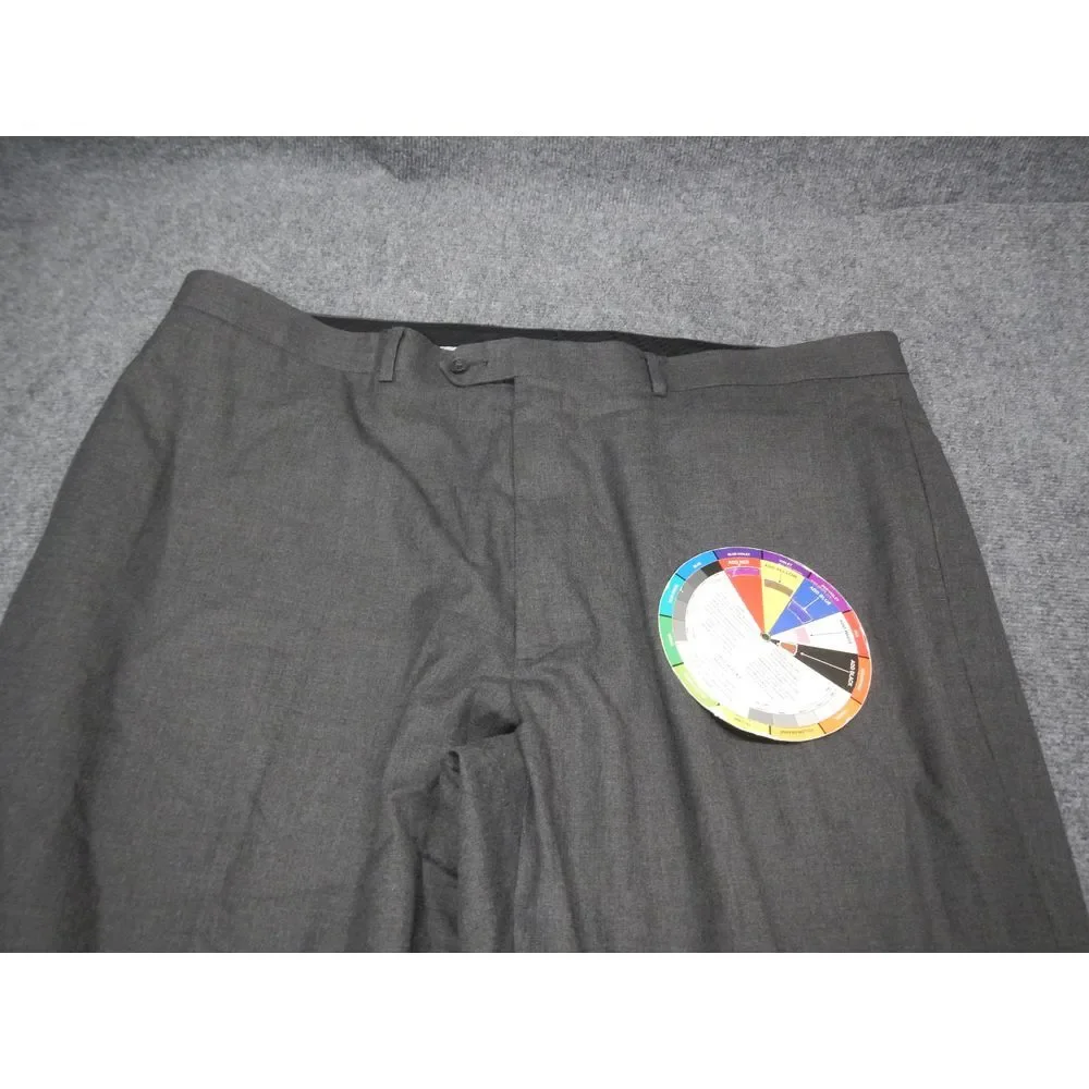 Pronto Uomo Wool Blend Dress Pants 44x32 Gray Classic Fit Blend Trousers‎